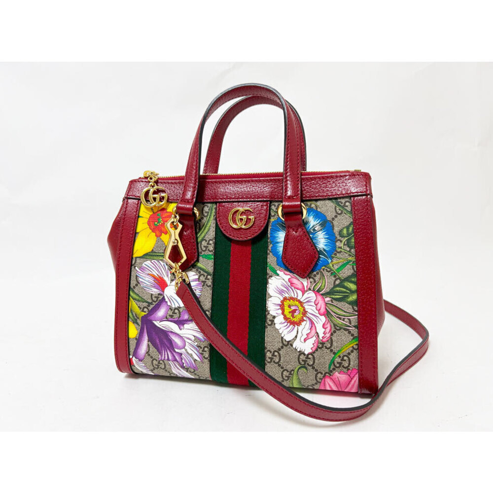 GUCCI bag handbag shoulder Flora Flower Red